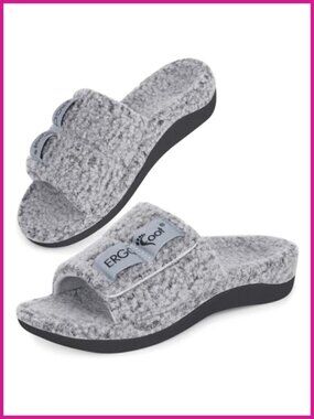 Orthotic Slippers with Arch Support Fuzzy Slide for Women Men